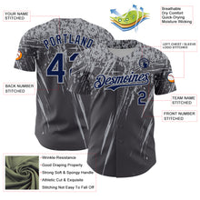Charger l'image dans la galerie, Custom Steel Gray Navy-Gray Distressed Scratch Brush Stroke Authentic Baseball Jersey
