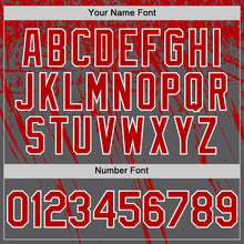 Charger l'image dans la galerie, Custom Steel Gray Red-White Distressed Scratch Brush Stroke Authentic Baseball Jersey
