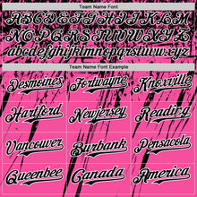 Charger l'image dans la galerie, Custom Pink Black-White Distressed Scratch Brush Stroke Authentic Baseball Jersey
