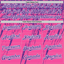 Load image into Gallery viewer, Custom Pink Purple-White Distressed Scratch Brush Stroke Authentic Baseball Jersey
