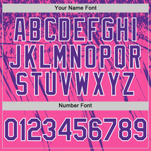 Load image into Gallery viewer, Custom Pink Purple-White Distressed Scratch Brush Stroke Authentic Baseball Jersey
