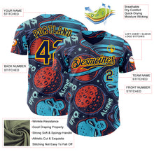 Charger l'image dans la galerie, Custom Navy Gold 3D Pattern Design Alien UFO Space Authentic Baseball Jersey
