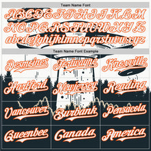 Load image into Gallery viewer, Custom White Orange-Black 3D Pattern Design UFO Alien Abduction Authentic Baseball Jersey
