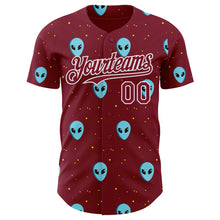 Load image into Gallery viewer, Custom Crimson White 3D Pattern Design Cartoon Alien Galaxy Authentic Baseball Jersey

