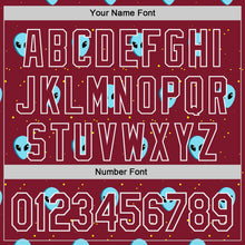 Load image into Gallery viewer, Custom Crimson White 3D Pattern Design Cartoon Alien Galaxy Authentic Baseball Jersey
