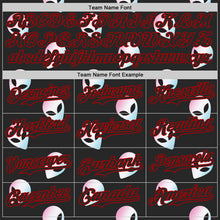 Load image into Gallery viewer, Custom Black Red 3D Pattern Design Cartoon Alien Authentic Baseball Jersey
