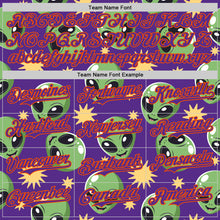 Laden Sie das Bild in den Galerie-Viewer, Custom Purple Green-Orange 3D Pattern Design Cartoon Alien Authentic Baseball Jersey

