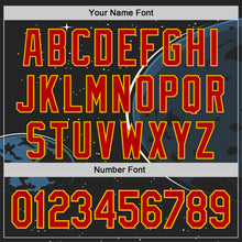 Load image into Gallery viewer, Custom Black Red-Gold 3D Pattern Design Alien UFO Saucer Authentic Baseball Jersey
