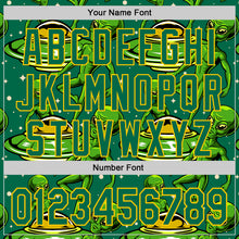 Laden Sie das Bild in den Galerie-Viewer, Custom Kelly Green Yellow 3D Pattern Design Alien UFO Galaxy Authentic Baseball Jersey
