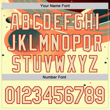 Load image into Gallery viewer, Custom Orange Cream-Red 3D Pattern Design Alien Spaceship Fleet UFO Galaxy Authentic Baseball Jersey
