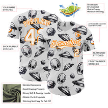 Load image into Gallery viewer, Custom White Bay Orange 3D Pattern Design Alien UFO Authentic Baseball Jersey
