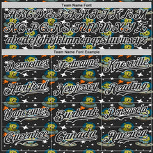 Load image into Gallery viewer, Custom Black White 3D Pattern Design Cartoon Alien UFO Space Galaxy Authentic Baseball Jersey
