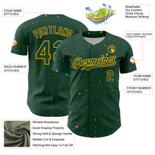 Load image into Gallery viewer, Custom Green Gold 3D Pattern Design Confetti Colorful Speckle Authentic Baseball Jersey
