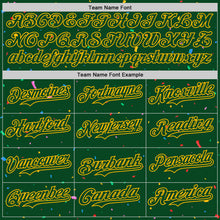 Load image into Gallery viewer, Custom Green Gold 3D Pattern Design Confetti Colorful Speckle Authentic Baseball Jersey
