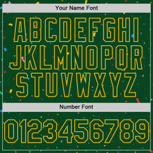 Load image into Gallery viewer, Custom Green Gold 3D Pattern Design Confetti Colorful Speckle Authentic Baseball Jersey
