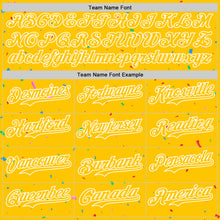 Load image into Gallery viewer, Custom Yellow White 3D Pattern Design Confetti Colorful Speckle Authentic Baseball Jersey
