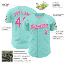 Load image into Gallery viewer, Custom Ice Blue Pink-White 3D Pattern Design Confetti Colorful Speckle Authentic Baseball Jersey
