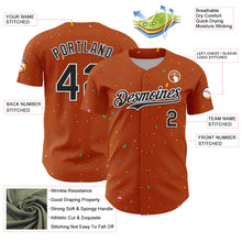 Charger l'image dans la galerie, Custom Texas Orange Black-White 3D Pattern Design Confetti Colorful Speckle Authentic Baseball Jersey
