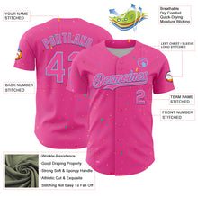 Load image into Gallery viewer, Custom Pink Light Blue 3D Pattern Design Confetti Colorful Speckle Authentic Baseball Jersey
