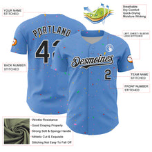 Charger l'image dans la galerie, Custom Powder Blue Black-White 3D Pattern Design Confetti Colorful Speckle Authentic Baseball Jersey
