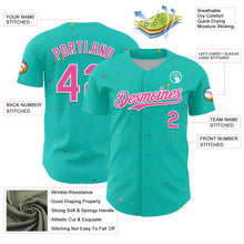 Charger l'image dans la galerie, Custom Aqua Black-White 3D Pattern Design Confetti Colorful Speckle Authentic Baseball Jersey
