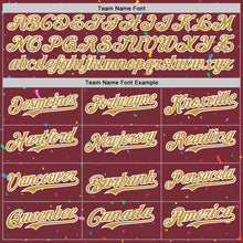 Load image into Gallery viewer, Custom Burgundy Old Gold-White 3D Pattern Design Confetti Colorful Speckle Authentic Baseball Jersey
