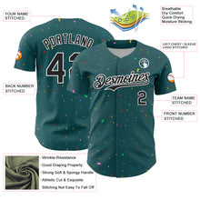 Laden Sie das Bild in den Galerie-Viewer, Custom Midnight Green Black-White 3D Pattern Design Confetti Colorful Speckle Authentic Baseball Jersey
