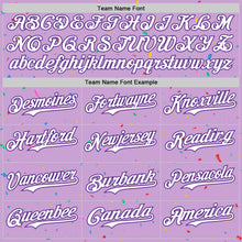 Загрузить изображение в средство просмотра галереи, Custom Light Purple White-Purple 3D Pattern Design Confetti Colorful Speckle Authentic Baseball Jersey
