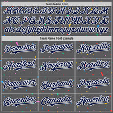Load image into Gallery viewer, Custom Steel Gray Navy-White 3D Pattern Design Confetti Colorful Speckle Authentic Baseball Jersey
