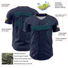 Charger l'image dans la galerie, Custom Navy Teal 3D Pattern Design Confetti Colorful Speckle Authentic Baseball Jersey
