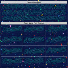 Charger l'image dans la galerie, Custom Navy Teal 3D Pattern Design Confetti Colorful Speckle Authentic Baseball Jersey

