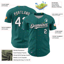 Загрузить изображение в средство просмотра галереи, Custom Teal White-Black 3D Pattern Design Confetti Colorful Speckle Authentic Baseball Jersey
