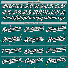 Загрузить изображение в средство просмотра галереи, Custom Teal White-Black 3D Pattern Design Confetti Colorful Speckle Authentic Baseball Jersey
