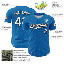 Load image into Gallery viewer, Custom Blue White-Black 3D Pattern Design Confetti Colorful Speckle Authentic Baseball Jersey
