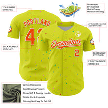 Charger l'image dans la galerie, Custom Neon Yellow White-Black 3D Pattern Design Confetti Colorful Speckle Authentic Baseball Jersey
