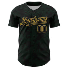 Charger l'image dans la galerie, Custom Black Kelly Green-Old Gold Curve Lines Authentic Baseball Jersey
