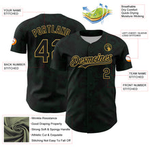 Charger l'image dans la galerie, Custom Black Kelly Green-Old Gold Curve Lines Authentic Baseball Jersey
