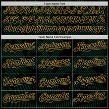 Charger l'image dans la galerie, Custom Black Kelly Green-Old Gold Curve Lines Authentic Baseball Jersey
