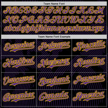 Laden Sie das Bild in den Galerie-Viewer, Custom Black Purple-Yellow Curve Lines Authentic Baseball Jersey
