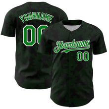 Charger l'image dans la galerie, Custom Black Grass Green-White Curve Lines Authentic Baseball Jersey
