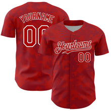 Laden Sie das Bild in den Galerie-Viewer, Custom Red Royal-White Curve Lines Authentic Baseball Jersey
