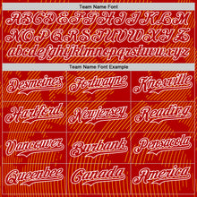Laden Sie das Bild in den Galerie-Viewer, Custom Red Gold-White Curve Lines Authentic Baseball Jersey
