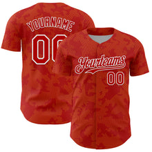 Laden Sie das Bild in den Galerie-Viewer, Custom Red Gold-White Curve Lines Authentic Baseball Jersey
