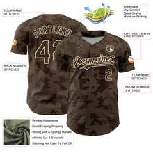 Load image into Gallery viewer, Custom Brown Cream Curve Lines Authentic Baseball Jersey
