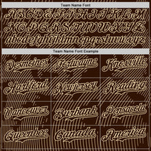 Load image into Gallery viewer, Custom Brown Cream Curve Lines Authentic Baseball Jersey
