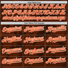 Load image into Gallery viewer, Custom Brown Orange-White Curve Lines Authentic Baseball Jersey
