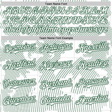Load image into Gallery viewer, Custom White Green Curve Lines Authentic Baseball Jersey
