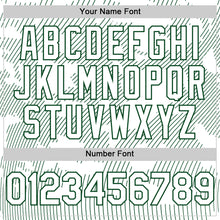 Load image into Gallery viewer, Custom White Green Curve Lines Authentic Baseball Jersey
