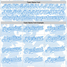 Load image into Gallery viewer, Custom White Electric Blue Curve Lines Authentic Baseball Jersey
