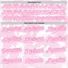Laden Sie das Bild in den Galerie-Viewer, Custom White Pink Curve Lines Authentic Baseball Jersey
